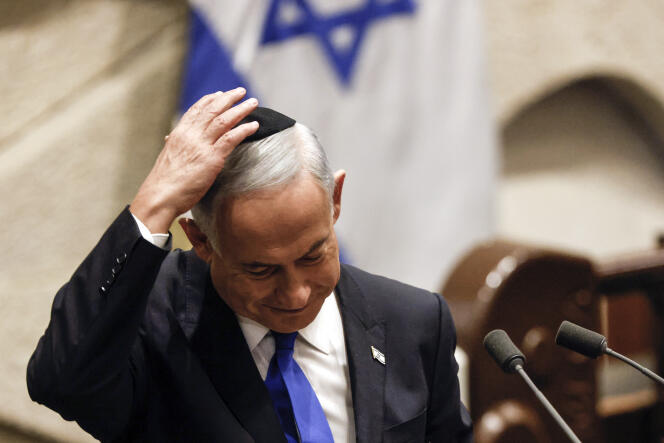 Le premier ministre israélien, Benyamin Nétanyahou, le 29 décembre 2022 à la Knesset, où son gouvernement a obtenu la confiance.
