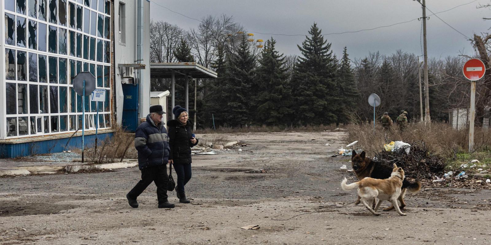 Des bâtiments endommagés à Bakhmout, dans l’est de l’Ukraine, le 31 décembre 2022.
