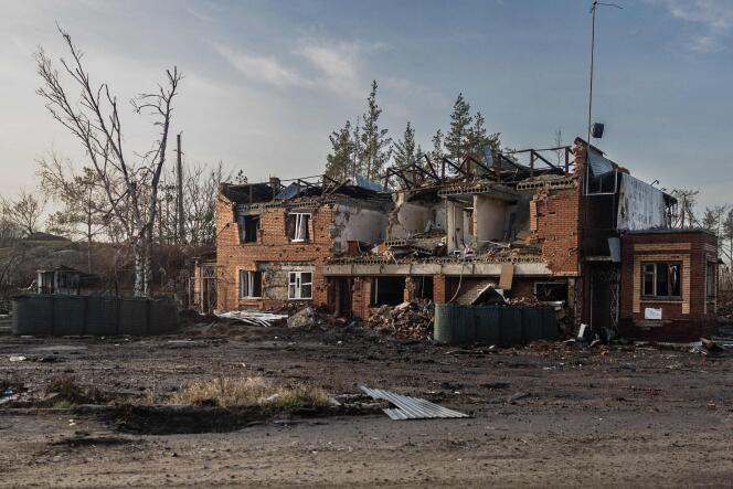 Une zone bombardée de la région de Donetsk (Ukraine), le 2 janvier 2023.