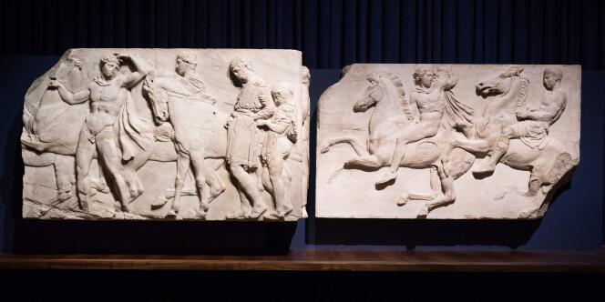 Le British Museum de Londres possède actuellement une petite moitié des 160 mètres de la frise du Parthénon, sculptée au Ve siècle av. J.-C.