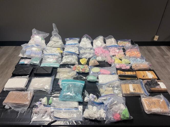 Incautación de 42 kg de fentanilo por parte de la policía en el condado de Alameda, California, el 20 de diciembre de 2022.