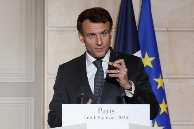Emmanuel Macron, le 9 janvier 2023 à Paris. 