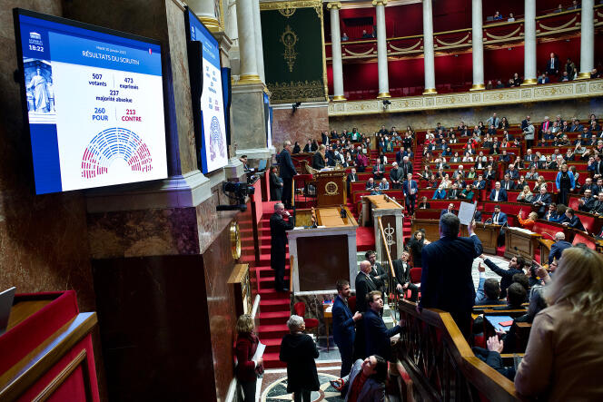 A l’Assemblée nationale, lors du vote du projet de loi d’accélération des énergies renouvelables, à Paris, le 10 janvier 2023.