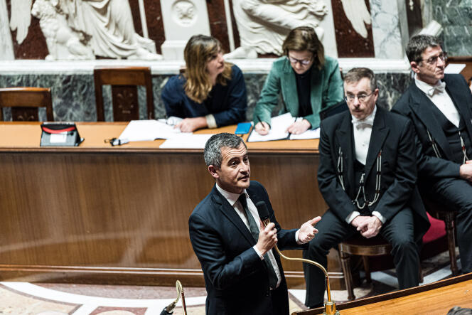Interior Minister Gérald Darmanin at the Assemblée Nationale in Paris on January 10, 2023.
