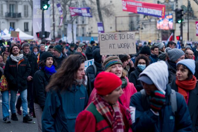 At the demonstration in Paris, on January 19, 2023.