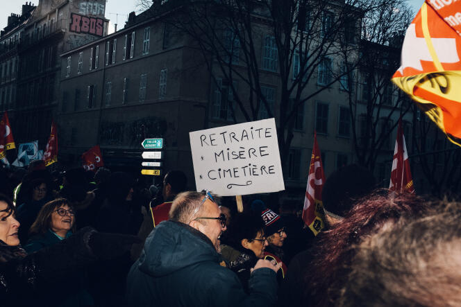 En la procesión de la manifestación contra la reforma de las pensiones en Marsella, 19 de enero de 2023.