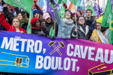 Manifestation des jeunes de gauche contre le projet de loi de réforme des retraites, à Paris, le 21 janvier 2023.
