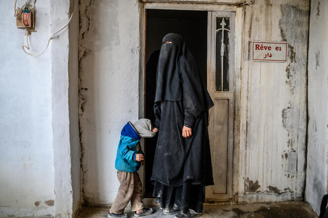 Une Française avec un enfant dans un camp en Syrie, le 17 février 2019.