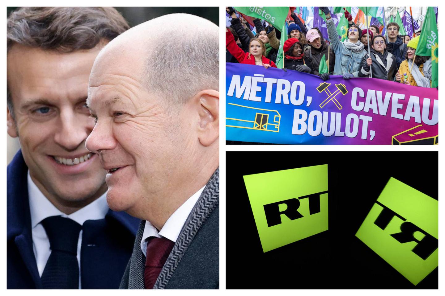 Demonstration against pension reform, Franco-German meeting, freezing