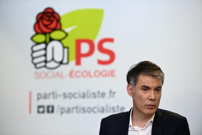 Olivier Faure, premier secrétaire contesté du Parti socialiste, le 16 janvier 2023, au siège de la formation, à Ivry-sur-Seine. 