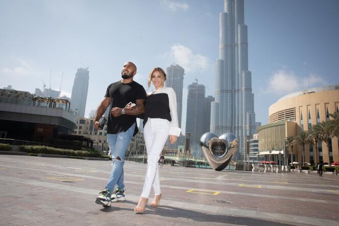 Marc Blata et son épouse, Nadé, à Dubaï, le 11 février 2022.