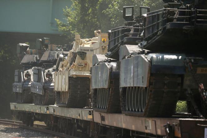 Tanques estadounidenses Abrams M1, en Washington, en julio de 2019.  
