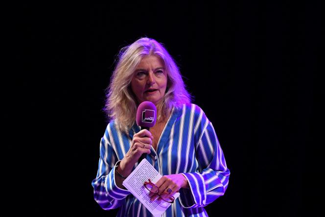 La directrice de France Culture, Sandrine Treiner, tient une conférence de presse, à Paris, le 27 août 2019.