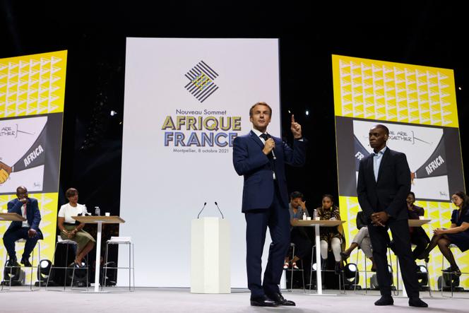 El presidente francés Emmanuel Macron durante la cumbre África-Francia en Montpellier el 8 de octubre de 2021.