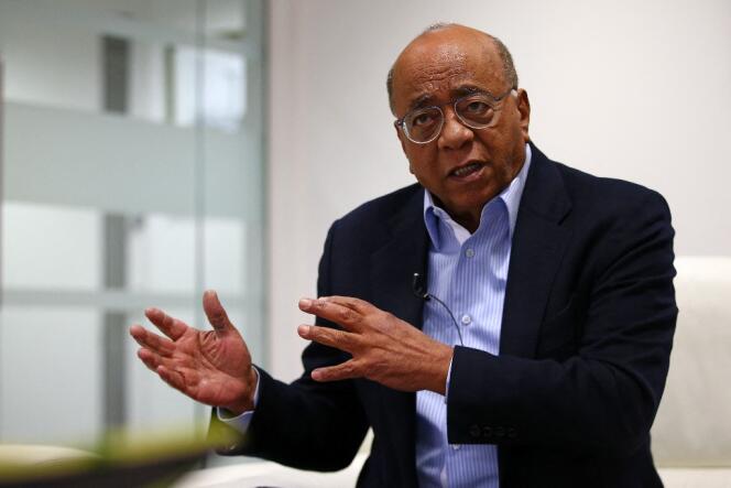 Mo Ibrahim dans son bureau à Londres, en novembre 2020.