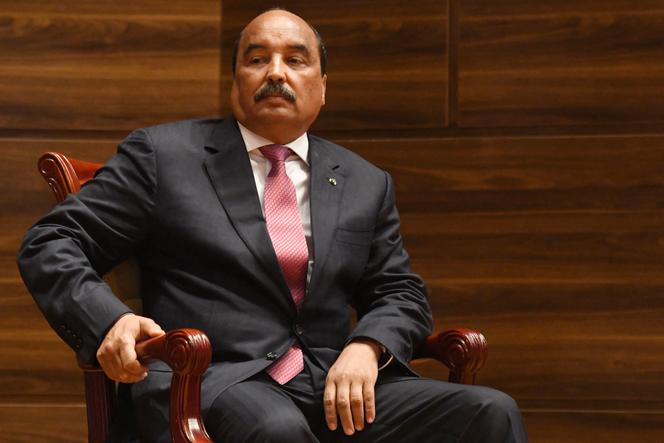 El presidente de Mauritania, Mohamed Ould Abdel Aziz, durante la transferencia del poder a su sucesor, en Nouakchott, el 1 de agosto de 2019.