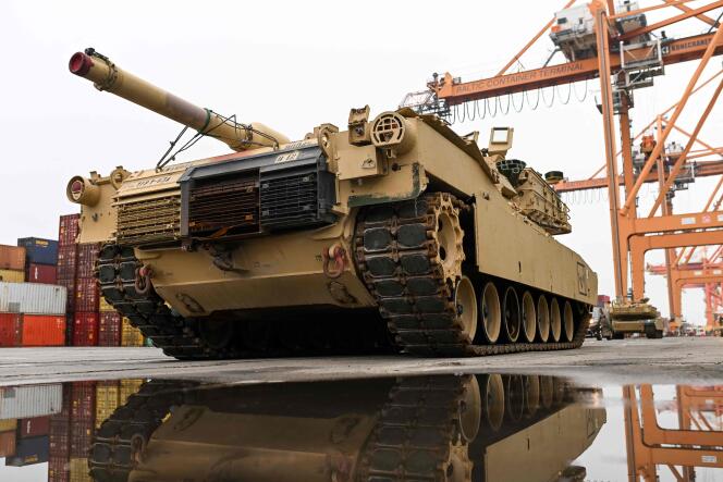 Un char de combat M1 Abrams de l’armée américaine, à Gdynia (Pologne), le 3 décembre 2022.
