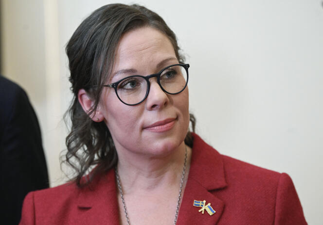 La ministre suédoise de l’immigration, Maria Malmer Stenergard, lors d’une conférence de presse à Stockholm, le 18 octobre 2022.