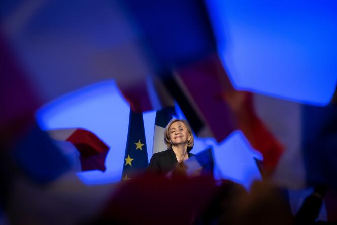Valérie Pécresse, then candidate for the presidency of the Les Républicains party, during a campaign rally in Toulouse, March 18, 2022.