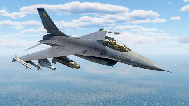 The F-16 modeled in the 'War Thunder' game, which was behind the latest release of sensitive documents in January. 