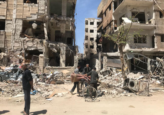 In Douma, nabij Damascus, 16 april 2018.