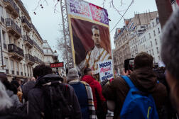 Lors de la manifestation contre la réforme des retraites, à Paris, le 19 janvier 2023.