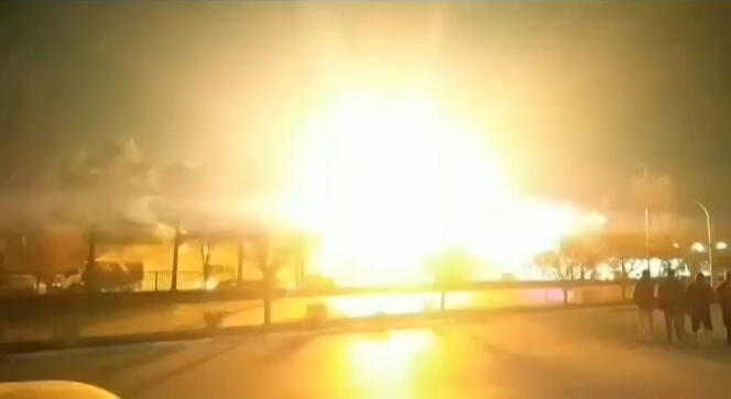 Image d’une explosion dans la province iranienne d’Ispahan, postée le 29 janvier 2023 par un internaute.