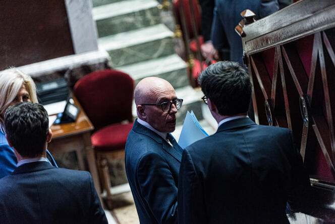 Le président du parti Les Républicains, Eric Ciotti, à l’Assemblée nationale, à Paris, le 10 janvier 2023.