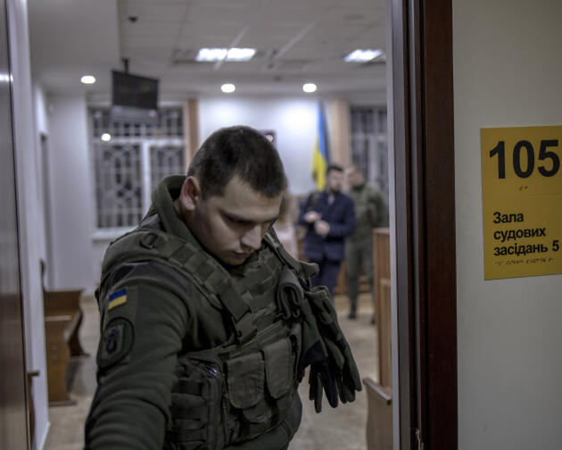 Lors du procès de Vladyslav L., un ex-soldat de la République populaire de Donetsk, à Kiev, le 11 janvier 2023.