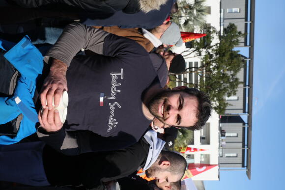 Edwin Lorcy, 32 ans, intérimaire au port de Saint-Nazaire, lors de la manifestation contre la réforme des retraites, le 31 janvier 2023.