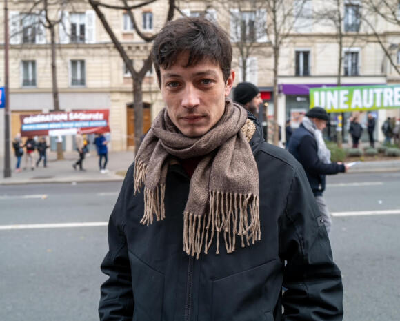 Benoît Fossoux est venu manifester à paris contre la réforme des retraites, le 31 janvier 2023.