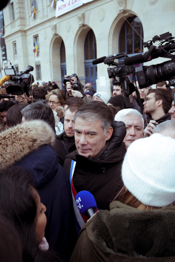 Olivier Faure (PS) dans le cortège de la manifestation à Paris, le 31 janvier 2023.
