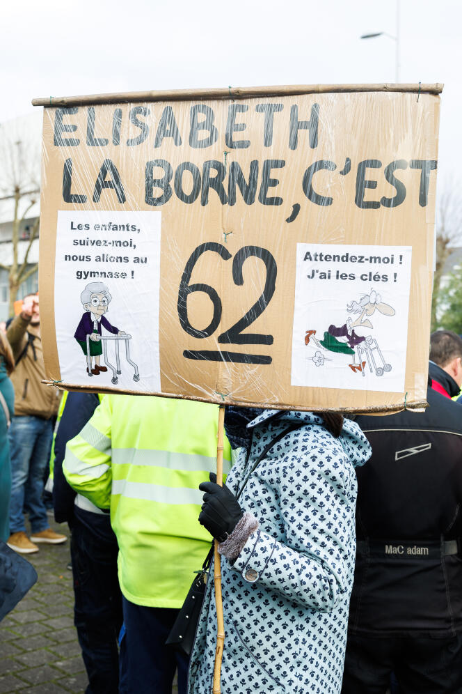 Manifestación en las calles de Saint-Nazaire (44) contra la reforma de las pensiones, martes 31 de enero de 2023.