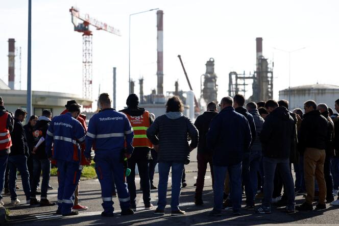 Huelga en la refinería de Donges (Loire-Atlantique), 31 de enero de 2023.