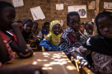 Dans une classe de l’école de Sakoira, dans la région de Tillabéri, au Niger, le 25 janvier 2023. 