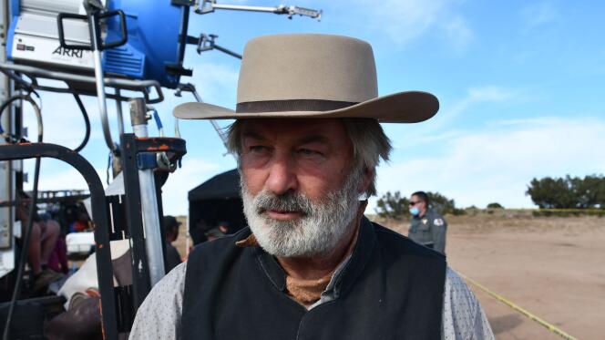 Alec Baldwin on the set of the movie 'Rust' after the accidental death of Halina Hutchins at Bonanza Creek Ranch in Santa Fe, New Mexico on October 21, 2021.