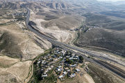 Aerial view of the Bedouin village of Khan al-Ahmar, January 23.