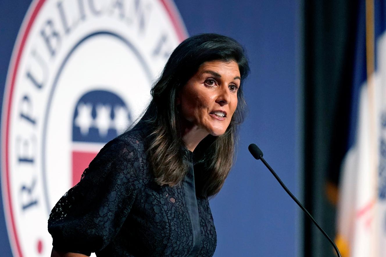 Nikki Haley, exembajadora de las Naciones Unidas y exgobernadora de Carolina del Sur, en la cena Lincoln del Partido Republicano de Iowa, el 24 de junio de 2021, en West Des Moines, Iowa.