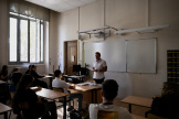 Dans une salle de classe, le jour de la rentrée scolaire, dans un lycée de Lyon, le 1er septembre 2022.