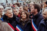 La maire de Paris, Anne Hidalgo (Parti socialiste), lors du défilé contre la réforme des retraites, le 31 janvier 2023. 