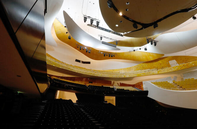 The great Pierre Boulez room of the Philharmonie de Paris, in May 2020.