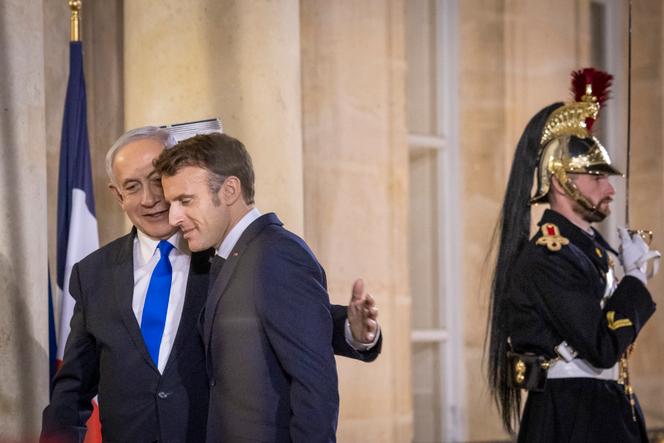 Emmanuel Macron y Benyamin Netanyahu, en el Palacio del Elíseo, el 2 de febrero. 