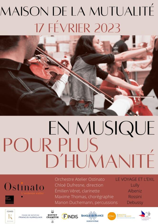 Poster of the concert In music for more humanity.