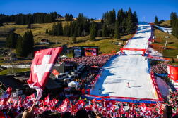 Pendant la première manche du slalom géant masculin de Coupe du monde d’Adelboden, en Suisse, le 7 janvier 2023.