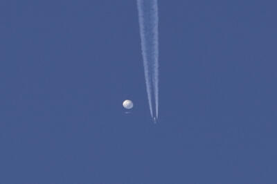 Le « ballon espion chinois » au-dessus de Kingstown, en Caroline du Nord, samedi 4 février 2023.