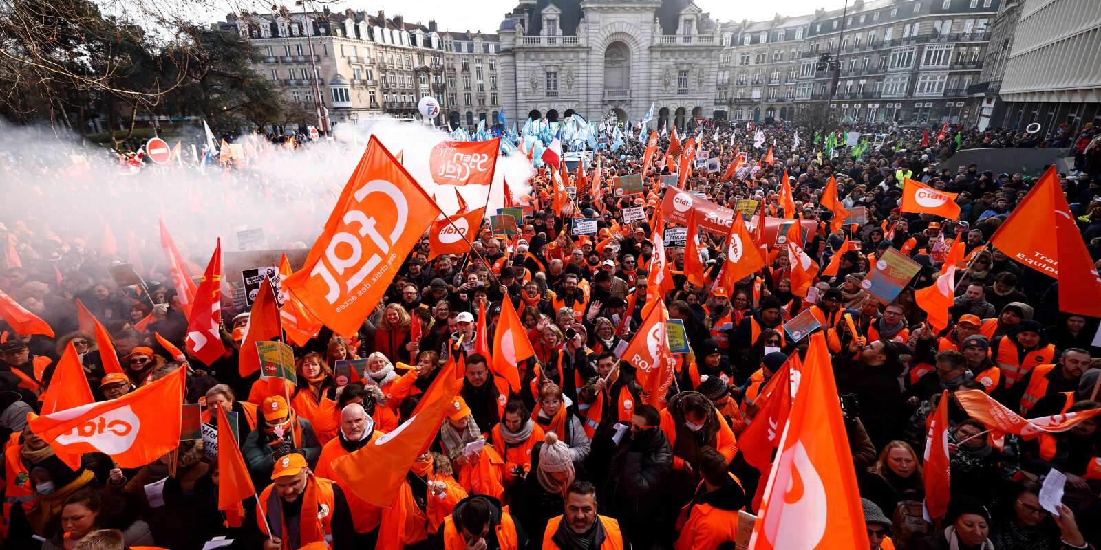 Manifestation contre la réforme des retraites à Lille, le 19 janvier 2023.