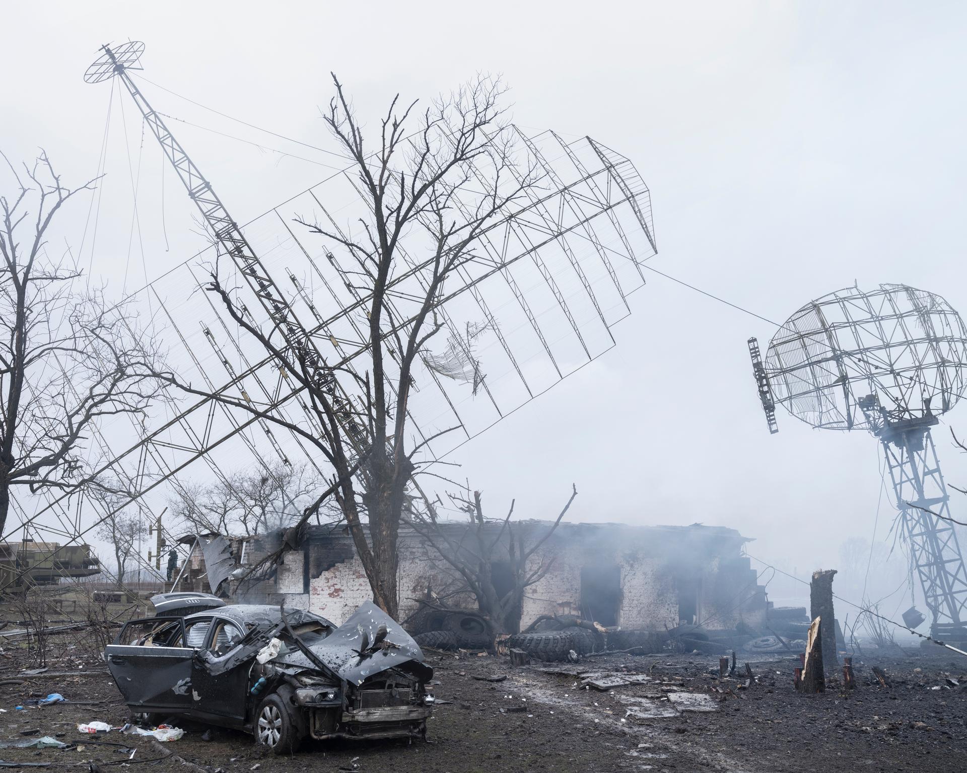 Attacco russo su un sito di difesa aerea ucraino a Mariupol, 24 febbraio 2022.