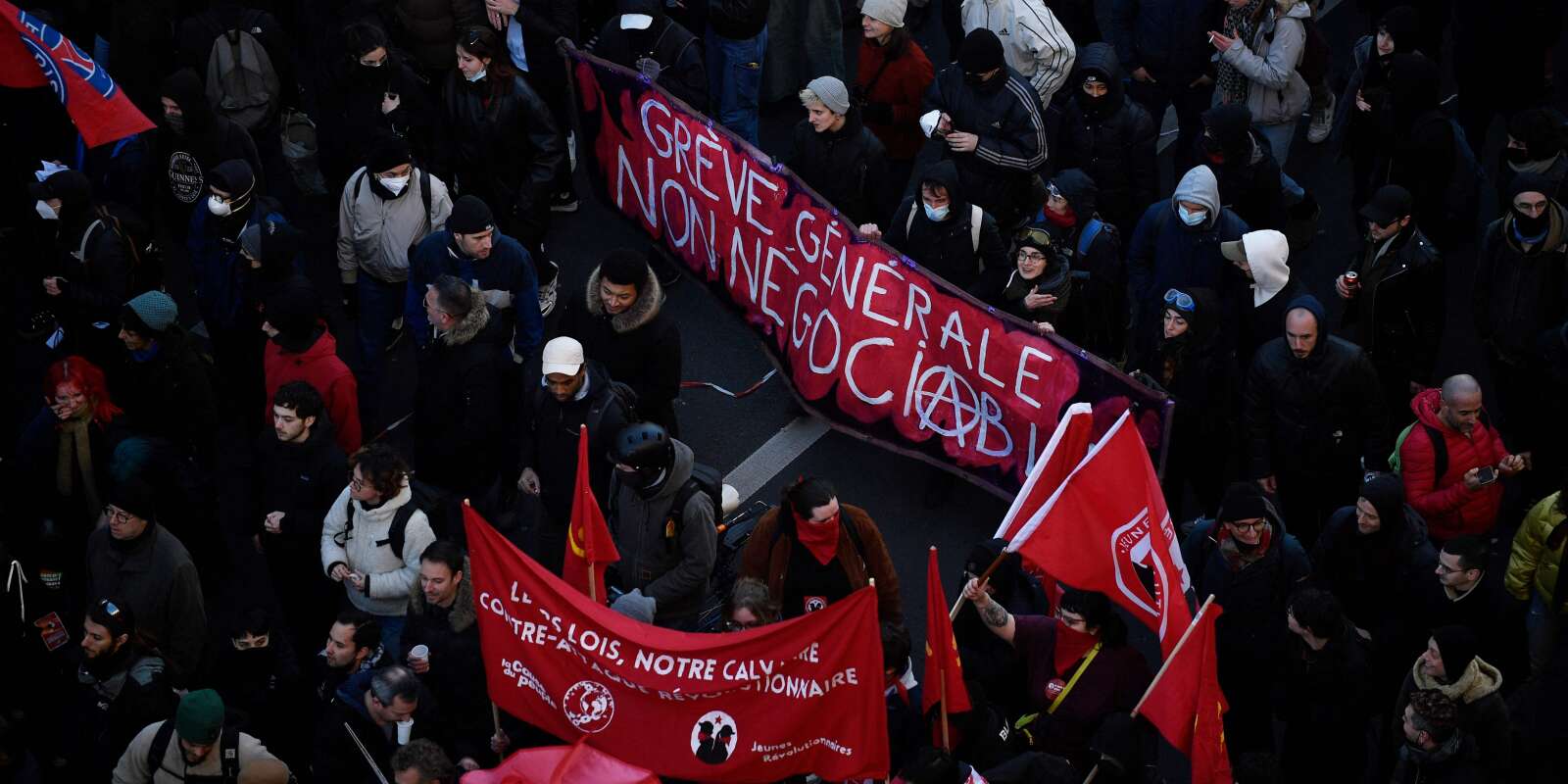 Lors de la troisième manifestation contre un projet de réforme des retraites, à Paris, le 7 février 2023.