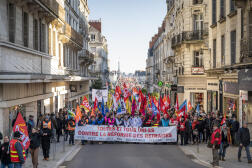 Demonstration against a pension reform proposed by the French government in Blois, France, February 7, 2023. 