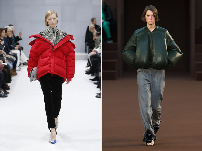 Left: Balenciaga, fall-winter 2016-2017 collection.  Right: Loewe, fall-winter 2022-2023 collection.